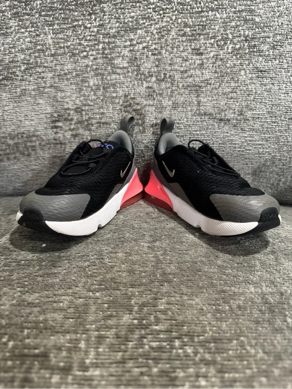 Nike Air Max 270 GS Black Gray Pink Training Sneakers Size 9C
